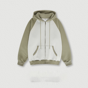 Sudaderas con capucha Premium con forro polar con cremallera de bloque de color de 400g personalizadas de suministro del fabricante para hombres - Product Image 6