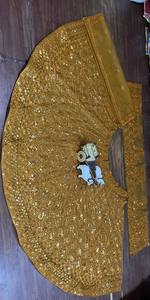 4 meter <b>flared</b> <b>Sequins</b> Work Lehenga, Exceptional Quality with Can-Can and Canvas Layers - Product Image 3