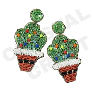 Pendientes colgantes de fresa de Chocolate nueva llegada cuentas hechas a mano transfronterizas oro moda creativa para fiestas estilo cristiano - Product Image 4