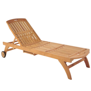 Sun lounger made of teak wood with a simple modern style made of environmentally friendly teak wood that is durable and anti-rot - Product Image 5