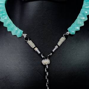 Amazonite Fancy Shape Faceted Gemstone Beaded <b>Choker</b> <b>Necklace</b> Amazonite <b>Crystal</b> Beads <b>Necklaces</b> for Women Statement Jewelry Bulk - Product Image 6