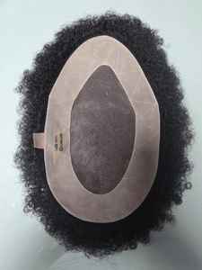 Peluca de tupé de pelo bangladesí estilo Yaki mono rizado para prótesis indias y Afro - Product Image 3