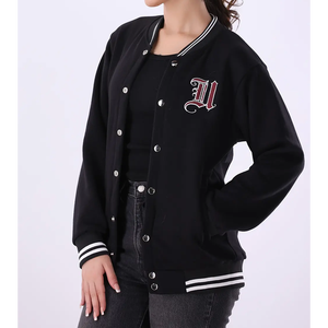 Usine en gros en gros de haute qualité nouveau produit 380 GSM femmes goutte épaule Varsity vestes - Product Image 3