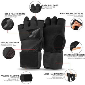 Guantes de entrenamiento de boxeo de cuero genuino para hombre a precio económico al por mayor con gel que absorbe la humedad acolchado para manos izquierda y derecha - Product Image 2