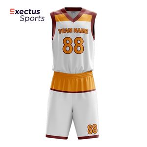 Vente en gros d'uniformes de maillots de basket-ball respirants personnalisés 100% polyester Design réversible Vêtements de sport sublimés Gilet vierge imprimé - Product Image 6