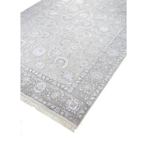 Aurora Beige & <b>Brown</b> Hand Knotted <b>Wool</b> & Viscose Rug Medallion Pattern for Home Use-SKWV-59 - Product Image 2