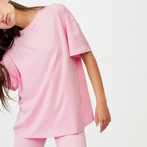 เสื้อยืดผู้หญิง,เสื้อยืดหนาผ้าฝ้ายหนา100% พิมพ์โลโก้สีดำล้วนไซส์ใหญ่ใส่ได้ทั้งชายและหญิง - Product Image 6