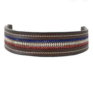 Bandes modernes de front de bride de cheval en cuir de qualité Bandes de front en cristal de conception de fantaisie Toutes les tailles au prix de gros fait à la main Nouveau personnalisé - Product Image 2