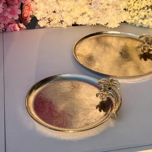 Plateau de service en aluminium de luxe classique avec accents de cocotier magnifiquement fabriqué à partir de grossiste indien - Product Image 2