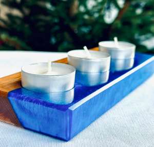 Candelabro de Resina y Madera Hecho a Mano de Lujo, Portavelas Artístico con Forma Personalizada para Decoración de Hoteles, Restaurantes, Spas y Hogares - Product Image 3