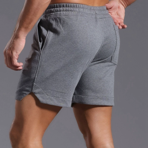 Nouveauté 2026 Shorts de sport pour homme couleur unie tendance avec cordon de serrage et poche zippée, décontractés, tricotés, respirants, service OEM - Product Image 4