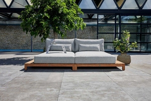 Regina Outdoor Daybed Material de madera maciza de teca Cojín a prueba de Sol para hoteles Parques Villas - Product Image 2