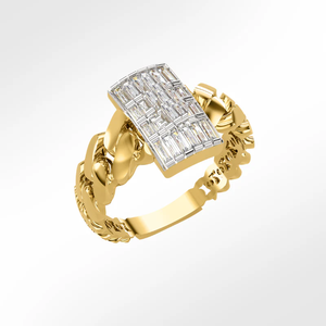 Bague en diamant plaqué or 18 carats Bague en or véritable massif entièrement glacée pour accessoires de bijoux de mode pour femmes - Product Image 4