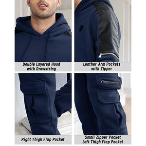 Survêtements pour hommes en coton et polyester Survêtements personnalisés Marque privée Ensembles de jogging vierge Pantalon de survêtement et sweat à capuche pour hommes Ensemble 2 pièces unisexe - Product Image 5