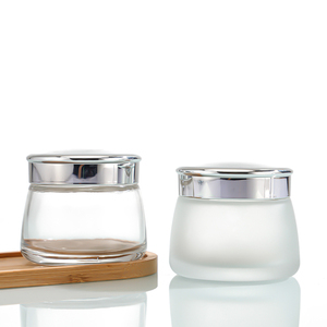 Công Suất Lớn Lọ Thủy Tinh Rộng Miệng Kem <span class=keywords><strong>Jar</strong></span> Cho Chăm Sóc Da Và Mỹ Phẩm Bao Bì Thủy Tinh Màu Trắng - Product Image 1