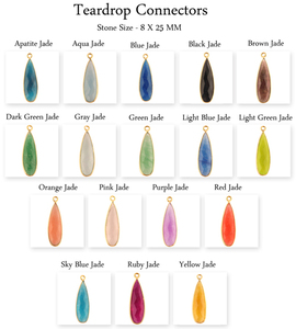 Suministros de joyería de moda, Conector de lágrima larga de Jade amarillo, juego de bisel chapado en oro, lote de 15 Uds. Para pendientes, joyería hecha con abalorios - Product Image 2