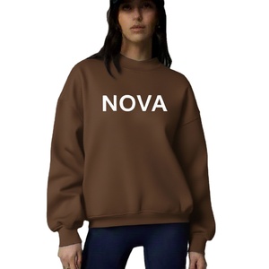 Women Long Sleeve Fleece Oversized Mockneck <b>Winter</b> Casual <b>Top</b> Loose Fit Streetwear Inspired Style Everyday Comfort Modern Front - Product Image 1