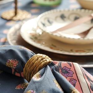 Anneau de serviette en herbe de mer tissé à la main, porte-serviettes naturel, décoration de table rustique écologique pour mariage, fête, décoration de table à manger - Product Image 4