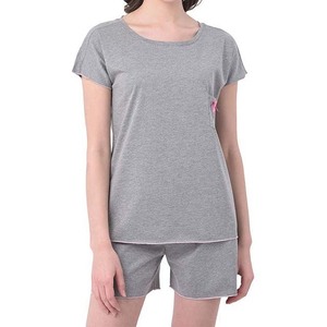 Conjunto de alta calidad para mujer, Camiseta de algodón 100% con pantalones cortos, conjunto de 2 piezas, estampado de logotipo personalizado ligero de secado rápido para mujer - Product Image 6