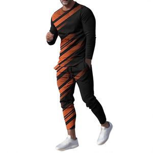 Vêtements décontractés Chemise multicolore à manches longues et pantalon ample Ensemble de survêtements Produit le plus vendu Survêtement d'entraînement de jogging pour hommes - Product Image 1