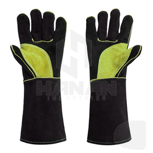 Guantes de soldadura de cuero de vaca duraderos con costuras de Kevlar para protección de soldadura de arco y MIG, de Pakistán - Product Image 2