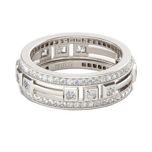 Anillo de Hombre Jeulia en Plata de Ley con Corte Princesa y Baño de Oro de 18K - Product Image 2