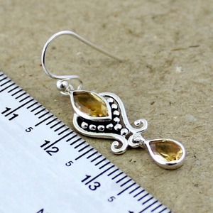 Pendientes de gota de piedras preciosas citrinas hechos a mano de estilo bohemio, joyería de fiesta de moda para mujer de Plata de Ley 925 - Product Image 3