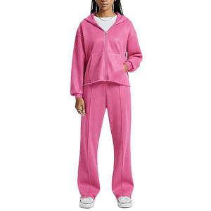 Ensemble deux pièces pour femmes tendance, logo personnalisé, sweat-shirt uni, molleton lourd, capuche d'hiver avec design personnalisé - Product Image 2