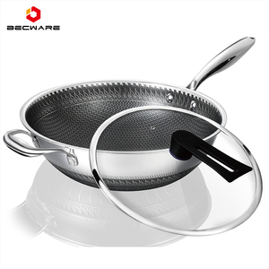 Padella antiaderente multifunzionale, padella per uso domestico, padella antiaderente in acciaio inossidabile 304 a nido d'ape - Product Image 4