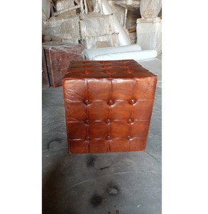 Silla de comedor de hierro envejecida moderna con asiento de cuero de calidad para el hogar, Bar, sala de estar, apartamento, restaurante, Hotel, Villa, uso - Product Image 4