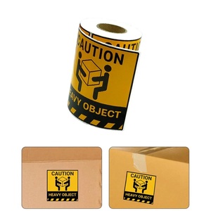 Etiquetas de Advertencia para Objetos Pesados Amarillas y Negras, Autoadhesivas, Rectangulares, de Papel con Recubrimiento UV, para Logística y Envío, 12x12 cm, 300 Unidades - Product Image 2