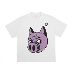 T-shirt court blanc lourd hommes 250 GSM coton homme T-shirt sérigraphie graphique Boxy Dtg impression t-shirt - Product Image 6