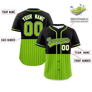 100% Polyester Imprimé Rayé Baseball Jersey Couleur Personnalisée Baseball Uniforme Personnalisé Baseball Jersey - Product Image 4