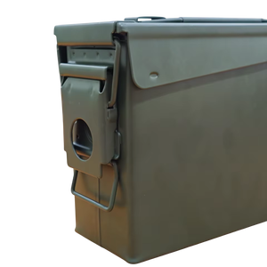 Boîte à munitions en acier robuste résistante aux intempéries, étui de protection OEM avec fermeture à boucle pour le camping, la chasse, la survie et les activités de plein air - Product Image 1