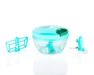 เครื่องบดสับอาหารแบบแมนนวลพร้อมใบมีดหลายใบมีดเครื่องหั่นผักและเครื่องบดสำหรับห้องครัวเครื่องบดสลัดและกระเทียมทำความสะอาดง่าย - Product Image 3