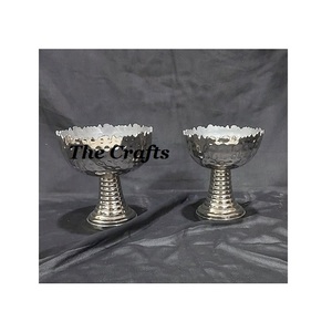 Bulk Metal Silver Color Food Serving Bowl Set Of Two Different Sizes Chocolate Bowl For Home And Restaurant Use - Product Image 6