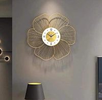 Horloge fantaisie de style floral Arts muraux Horloge murale artisanale en métal de luxe en gros Salon Chambre à coucher Horloge murale artisanale décorative Vente