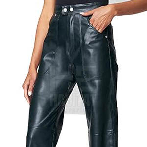 กางเกงหนังผู้หญิงขายดี ลดราคาสุดคุ้ม ดีไซน์คลาสสิก ทนทาน นุ่มสบาย หนังแท้ - Product Image 4