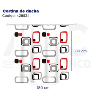Il Design classico con stampa digitale in poliestere e plastica include ganci per la tenda da doccia moderna stampata in 3D - Product Image 1