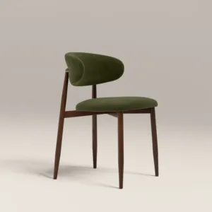 OLIVE GREEN & WALNUT WALNUT & BLUSH HALSTON DINING <b>CHAIR</b> - Product Image 2