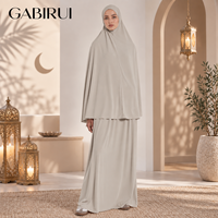 Ensemble 2 pièces de mode modeste pour femmes musulmanes du Ramadan : Khimar et jupe de prière en jersey, Robe Abaya – Direct Usine