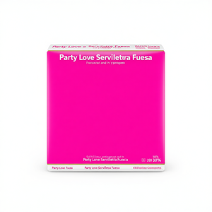 Serviettes de table Party Love fuchsia 33x33cm, sac de 12 pièces - Product Image 2