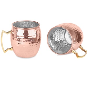Set of 4 Pcs Hammered Finished Handcrafted Pure <b>Copper</b> Mug with Free Short Tumbler Without Handle <b>Copper</b> Straws <b>Kitchen</b> Use - Product Image 6