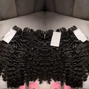 100% bó tóc con người burmese bó tóc xoăn chưa qua chế biến nguyên liệu bó tóc Trinh Nữ nguyên bó Ấn Độ bó tóc con người bán buôn - Product Image 1