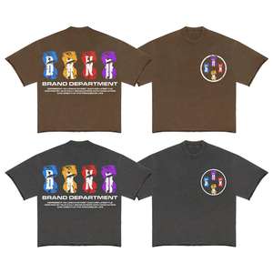 Vêtements d'été personnalisés Couleur grise DTG Imprimé de taille personnalisée Col ras du cou léger T-shirts tendance à la mode pour hommes - Product Image 1