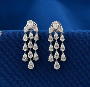 925 argent Sterling blanc Moissanite poire coupe goutte diamant boucle d'oreille/Moissanite bijoux/cadeau pour elle - Product Image 1