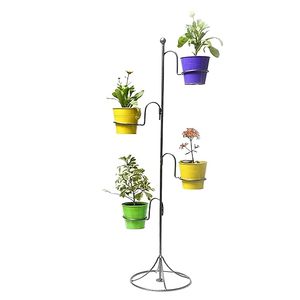 Metal Black Four <b>Pot</b> Planter <b>Stand</b> For Living Room Restaurant Hotel Garden Decor in Low Price - Product Image 1