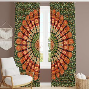 Customizable Mandala 3D Print <b>Curtains</b> Cotton Fabric Boho Window <b>Curtain</b> <b>for</b> Living Room and <b>Bedroom</b> - Product Image 5