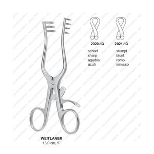 เครื่องถ่างเนื้อผ่าตัดแบบใช้มือ Weitlaner ชนิดยึดติดเอง ทำจากสแตนเลส ใช้ซ้ำได้ ทนทาน สำหรับการผ่าตัดทั่วไป - Product Image 1