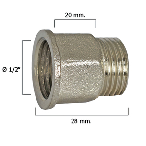 Prolunga Esagonale Cromata 1/2x20 - Product Image 1